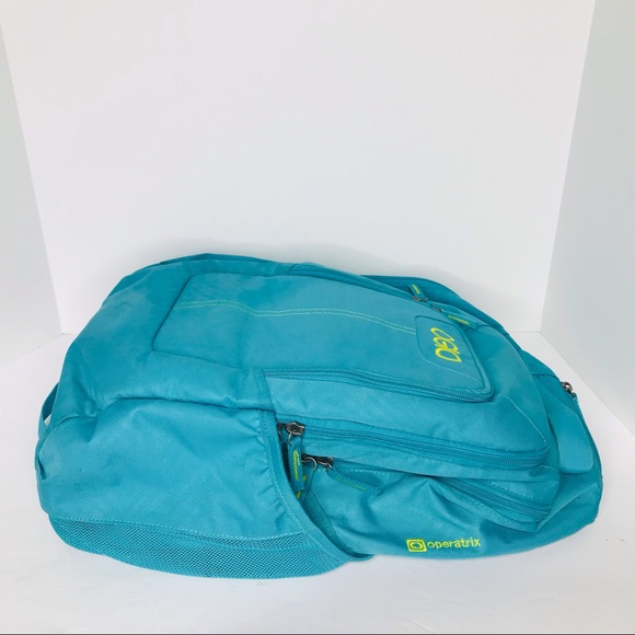 OGIO Operatrix 17” Laptop Computer Backpack Bag Teal Blue / Yellow - Picture 3 of 6